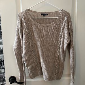 american eagle blush pink/tan sweater
